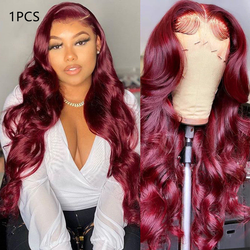 Red Human Hair Lace Front Wig